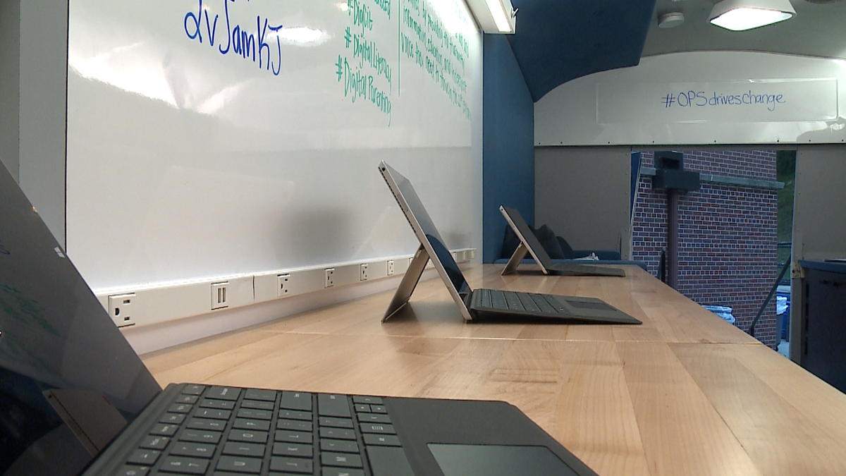 New mobile learning center helps give Wi-Fi access to north Omaha