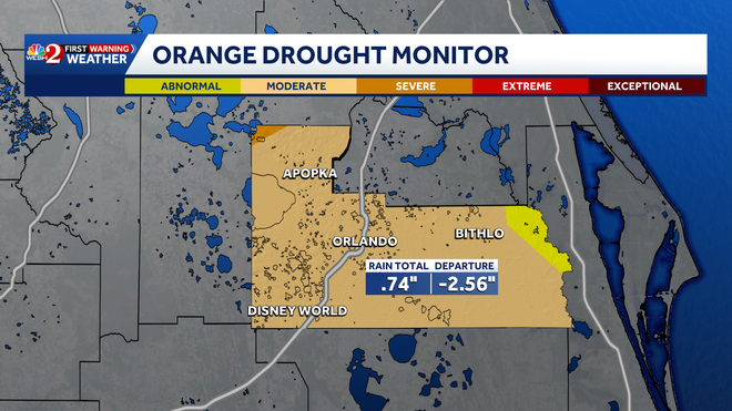 Central Florida in moderate to extreme drought conditions