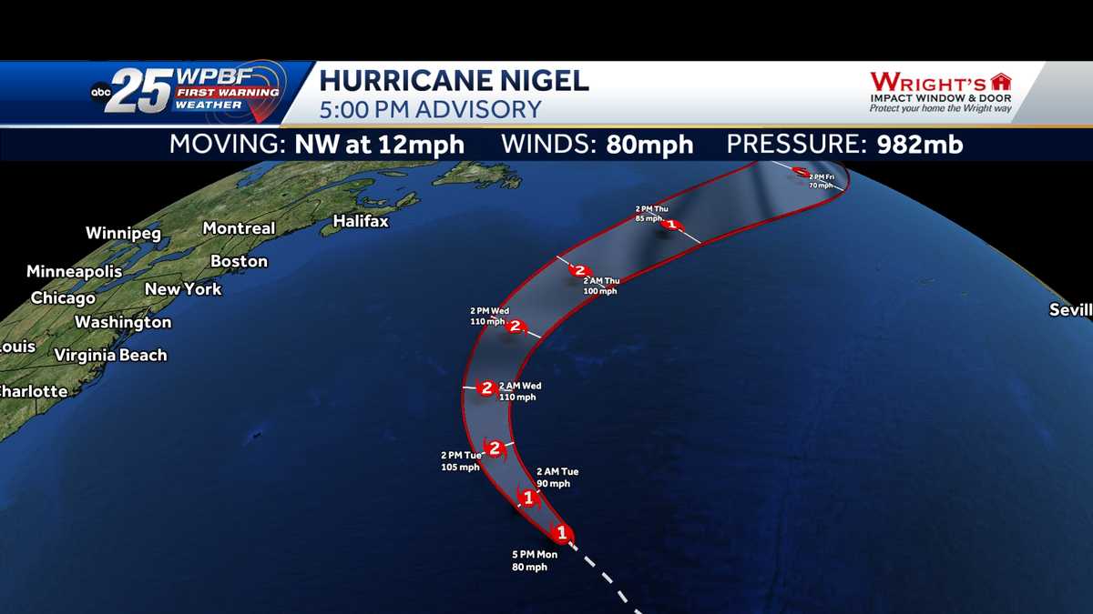 Hurricane Nigel forms in the Atlantic expected to become a major hurricane by Tuesday  WPBF West Palm Beach