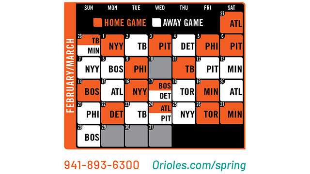 Baltimore Orioles 2020 Spring Training TV Schedule