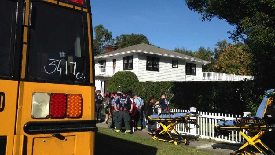 School bus with students on board involved in crash