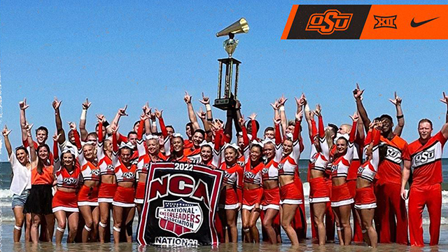 The Oklahoma State University cheer squad won its second-straight national championship during a competition last week in Florida