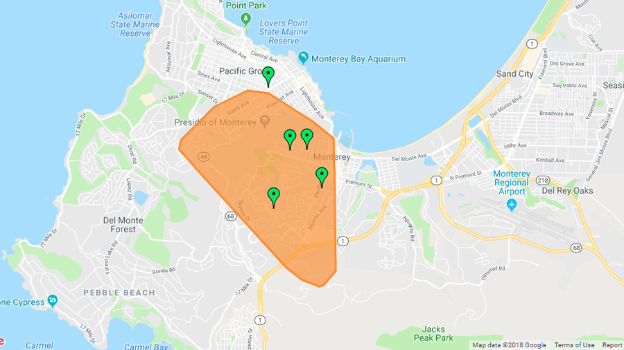 Power restored to nearly 5,000 in Monterey, Pacific Grove