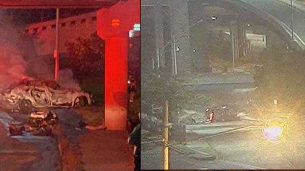 WATCH: Car falls from overpass near Cincinnati, only minor injuries - Vimarsana News