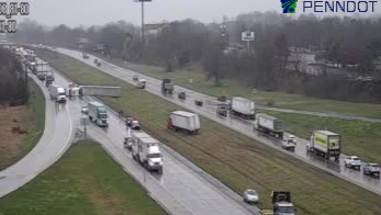 Traffic delays due to overturned tractor-trailer on Interstate 81 in ...