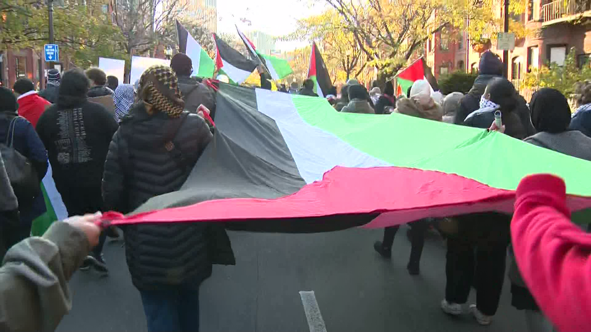 亲巴勒斯坦组织呼吁停火，并在波士顿和剑桥游行