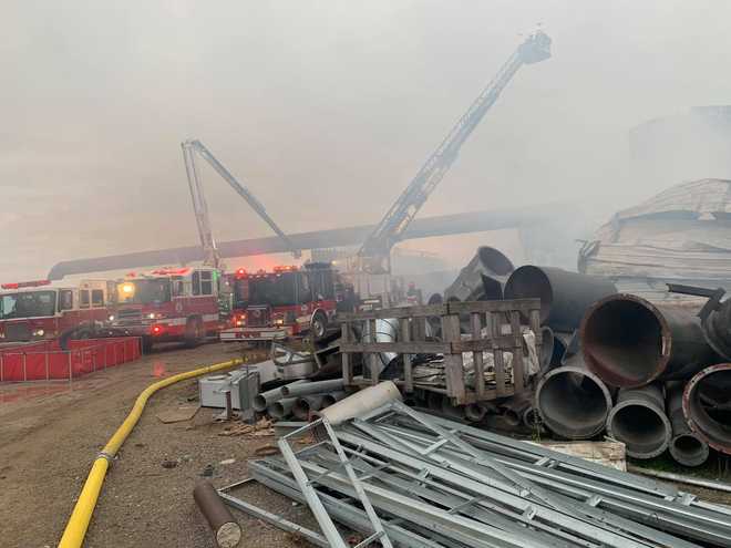 Fire Crews Battle 5 Alarm Fire At Egg Farm Near Palmyra