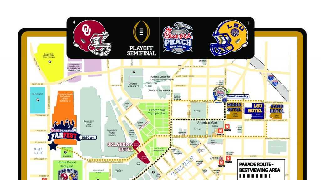 WATCH AGAIN LSU fans line streets of Atlanta for Peach Bowl parade