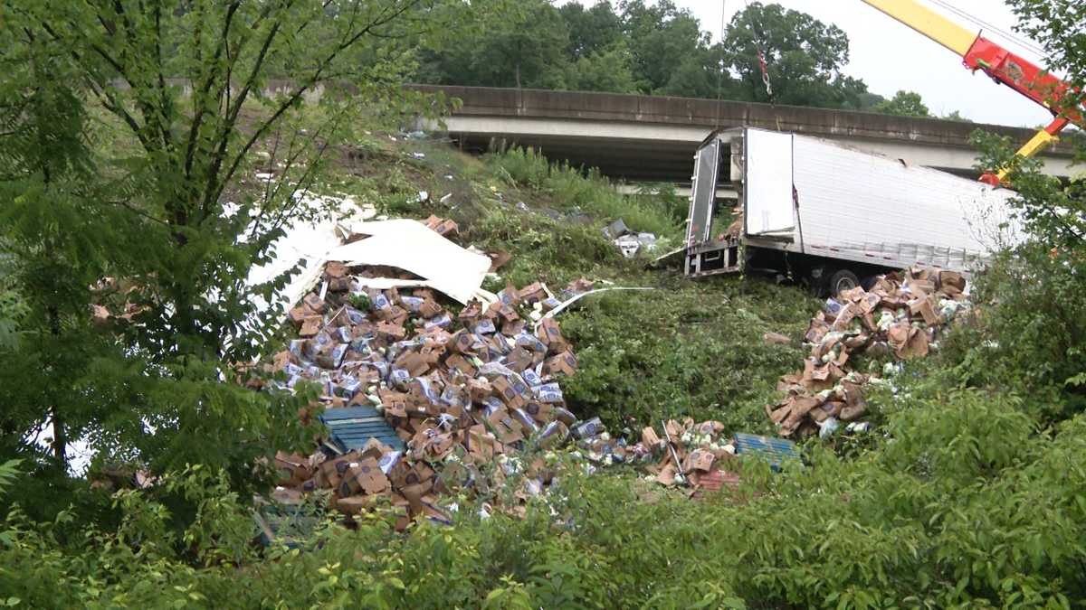 Semi-truck carrying vegetables tumbles off Parkway North – WTAE Pittsburgh