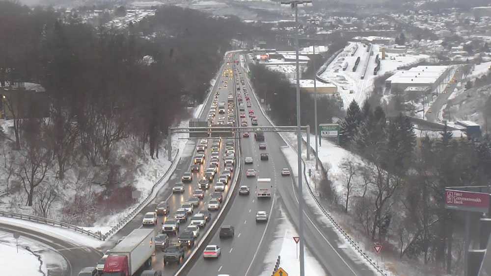 PennDOT Restores Speed Limits On Several Major Highways After Winter Storm   Parkway West Traffic Snow 1517318983 