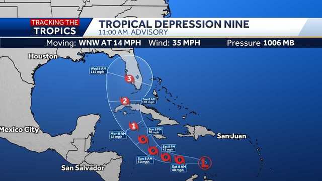 Tropical Depression Nine path toward Florida - Vimarsana News