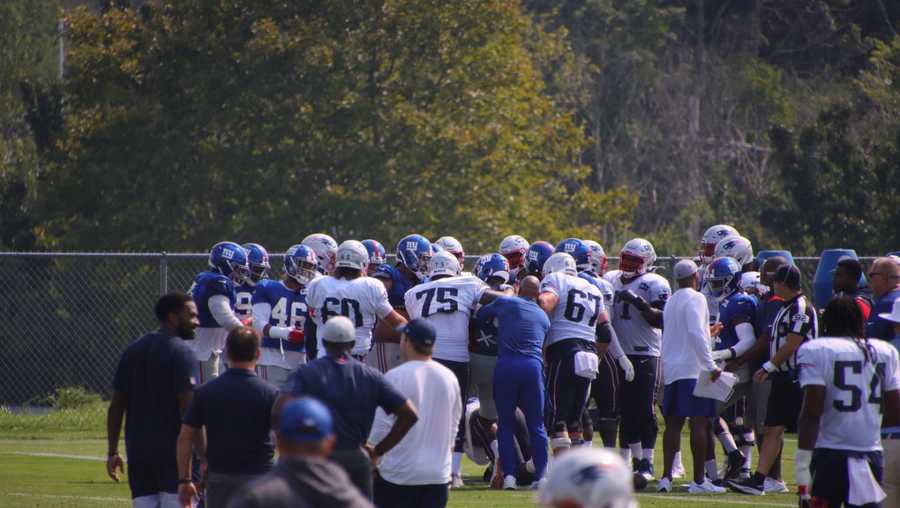 Fights break out between Patriots, Giants players at joint practice