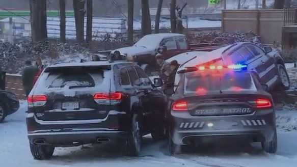 Wild video shows trooper slamming into pileup at 60th and Center