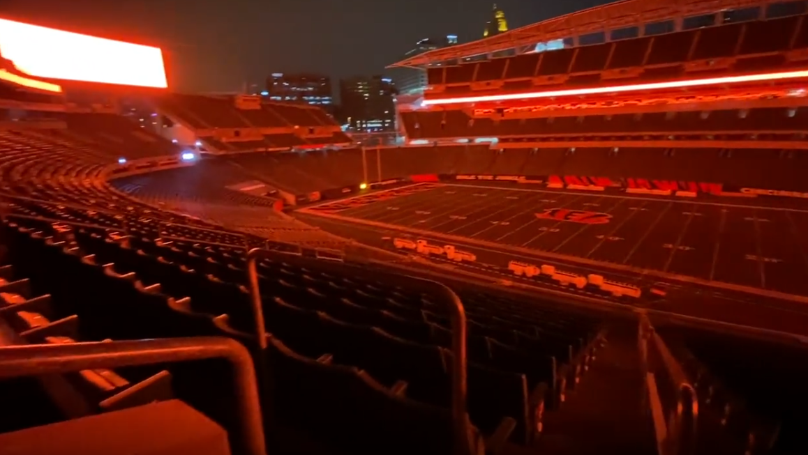 WATCH: Paul Brown Stadium bathed in orange glow ahead of game