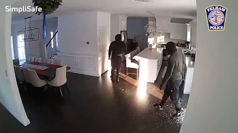 Video of suspects breaking into a home in Pelham, New Hampshire in December 2019. Those suspects are being charged in connection with a region-wide crime spree.