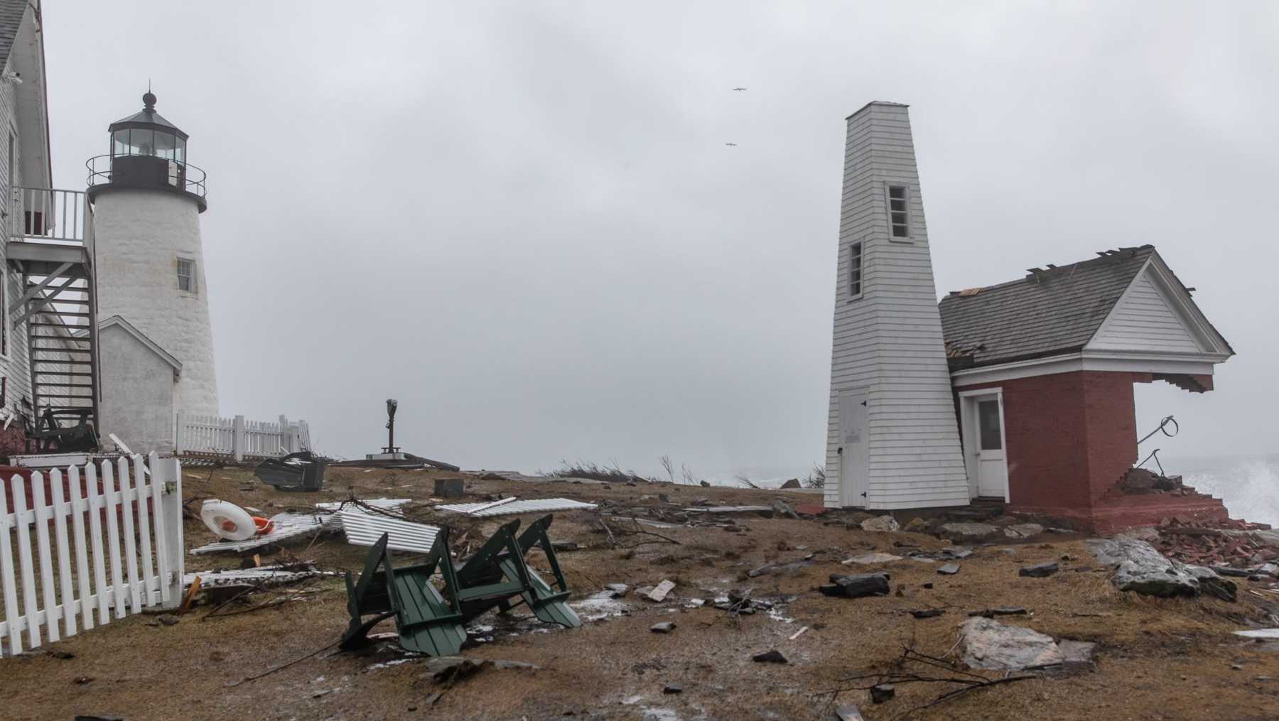 Repairs underway at iconic Maine lighthouse damaged in winter storm
