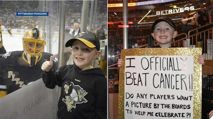 Rochester native Casey DeSmith, a goalie for the NHL’s Pittsburgh Penguins, posed for a photo with a young cancer survivor at a recent game.