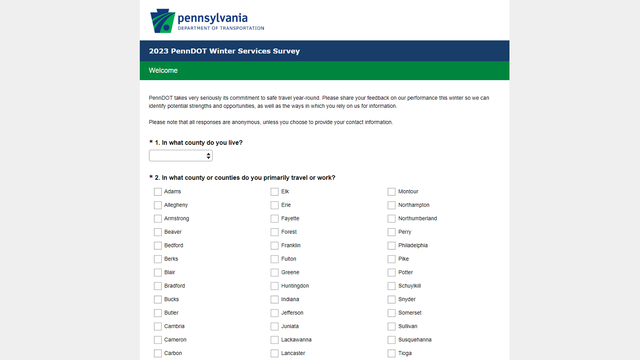 PennDOT launches survey about winter services - Vimarsana News