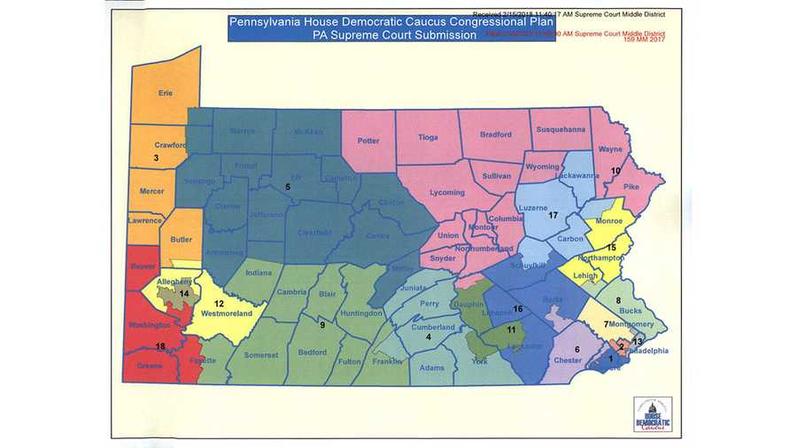 Democrats proposed this new map of Pennsylvania congressional districts.