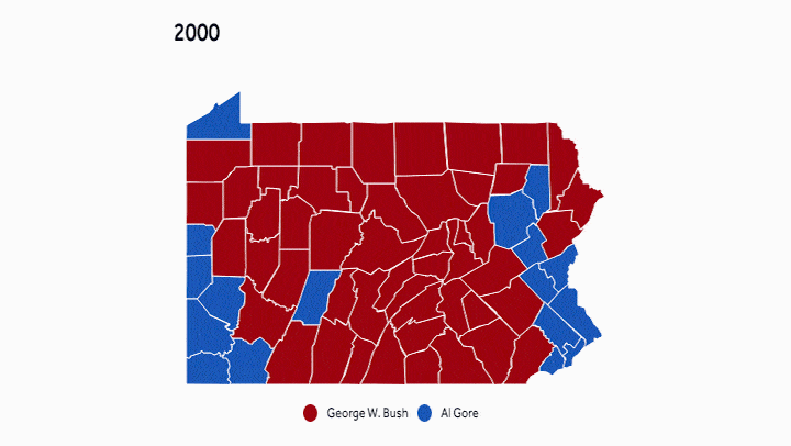 Maps show how Pennsylvania voted for president county-by-county