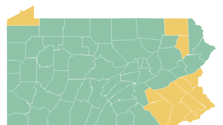 Interactive Map Of Pennsylvania Counties And Their Phase Of Reopening 2179