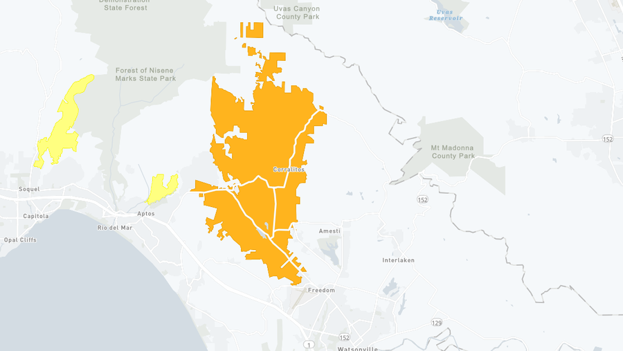 pg&e power outage map