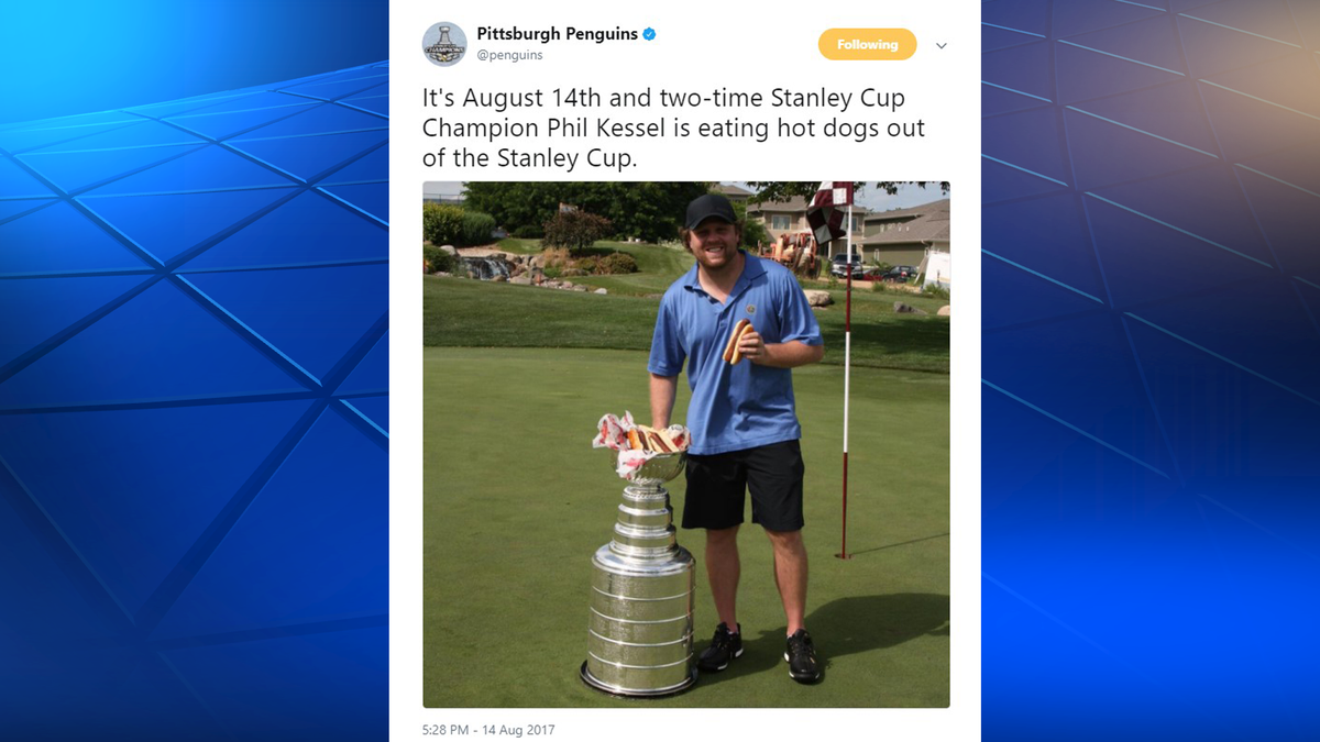 Penguins' Phil Kessel took the Stanley Cup to hospital for sick