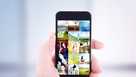 Browsing a photo gallery on smartphone