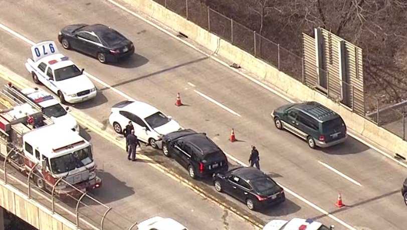 Driver evading traffic stop crashes into 2 vehicles