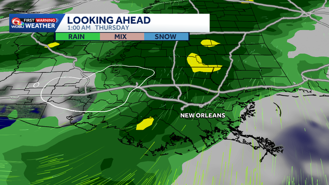 european model showing rain overnight wednesday into thursday