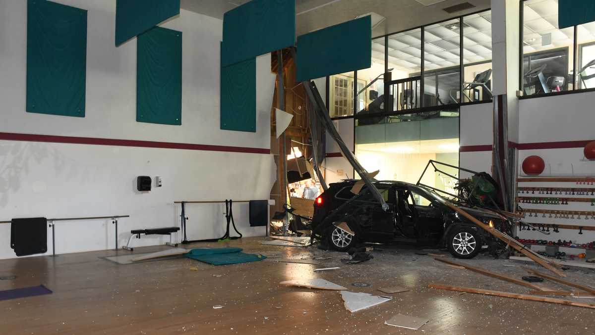 Two people hurt after Jeep drives through Maine fitness center