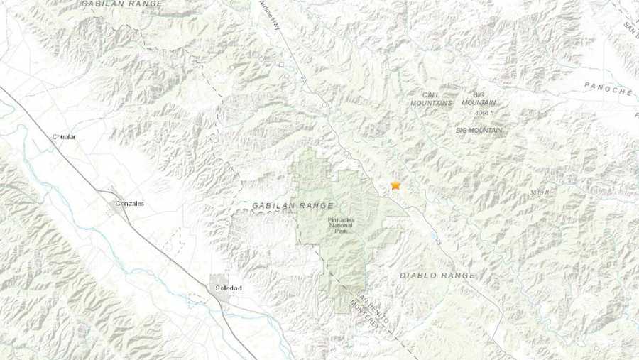 3.4 magnitude earthquake near pinnacles national park
