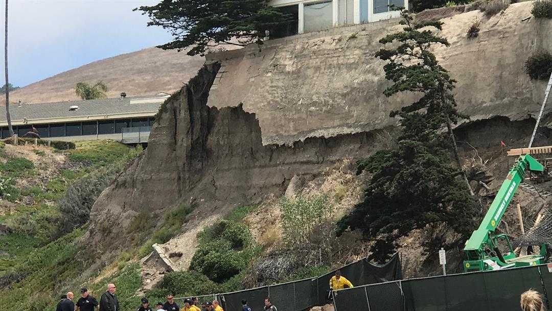 Scaffolding collapses along Pismo Beach cliff, 5 injured