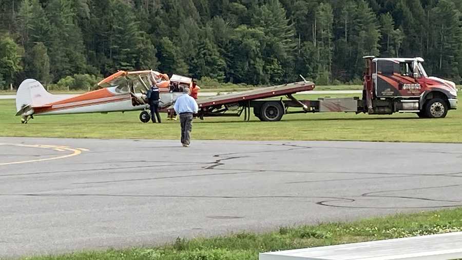 The scene of a plane crash at the Morrisville-Stowe State Airport on Sept. 3, 2020.