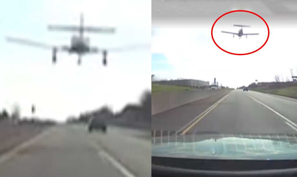 Dramatic video shows moment small plane lands on Pennsylvania highway