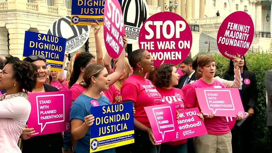 A rally with Planned Parenthood supporters.