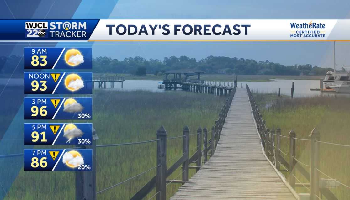 Another hot afternoon with severe storms possible after 2 pm - WJCL