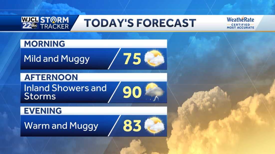 Hot throughout the workweek with afternoon thunderstorms - WJCL