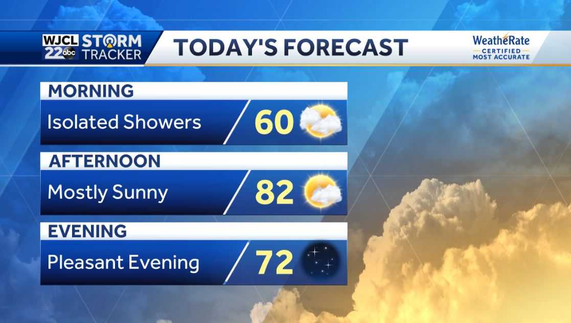 A few showers this morning then clearing skies in the afternoon - WJCL