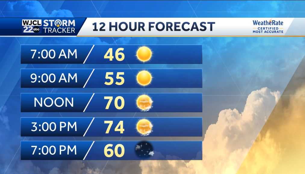 Lots of sunshine for today and pleasantly mild - WJCL