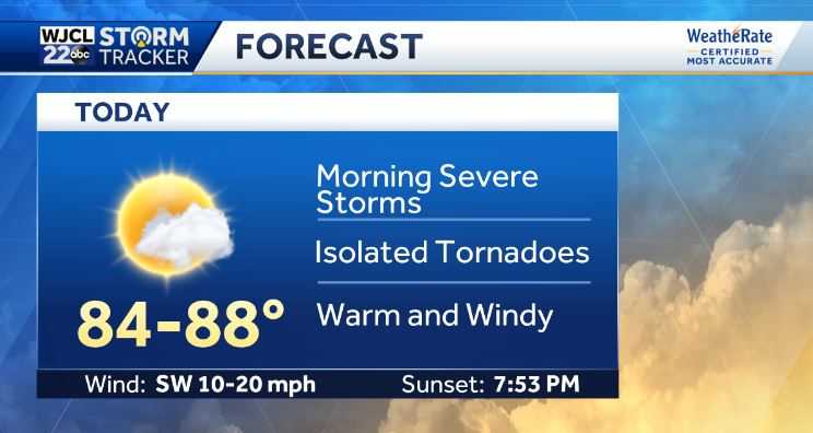 Severe storms move out, sunshine moving in - WJCL