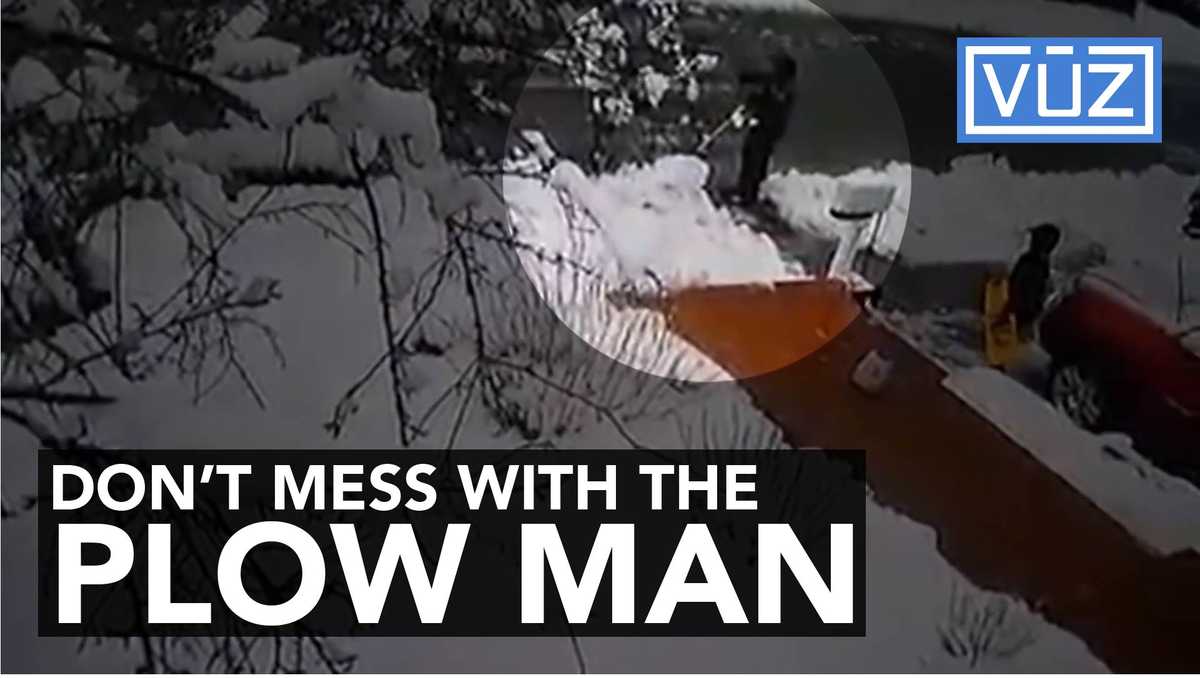 Snow plow driver's rage caught on camera