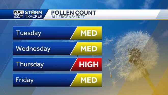 High chance of hay fever on Thursday