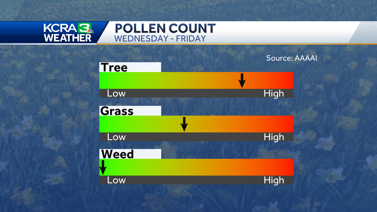 North breeze to put more pollen in the air in Northern California