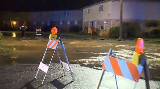 Flood waters close Polly Reed Road in Center Point