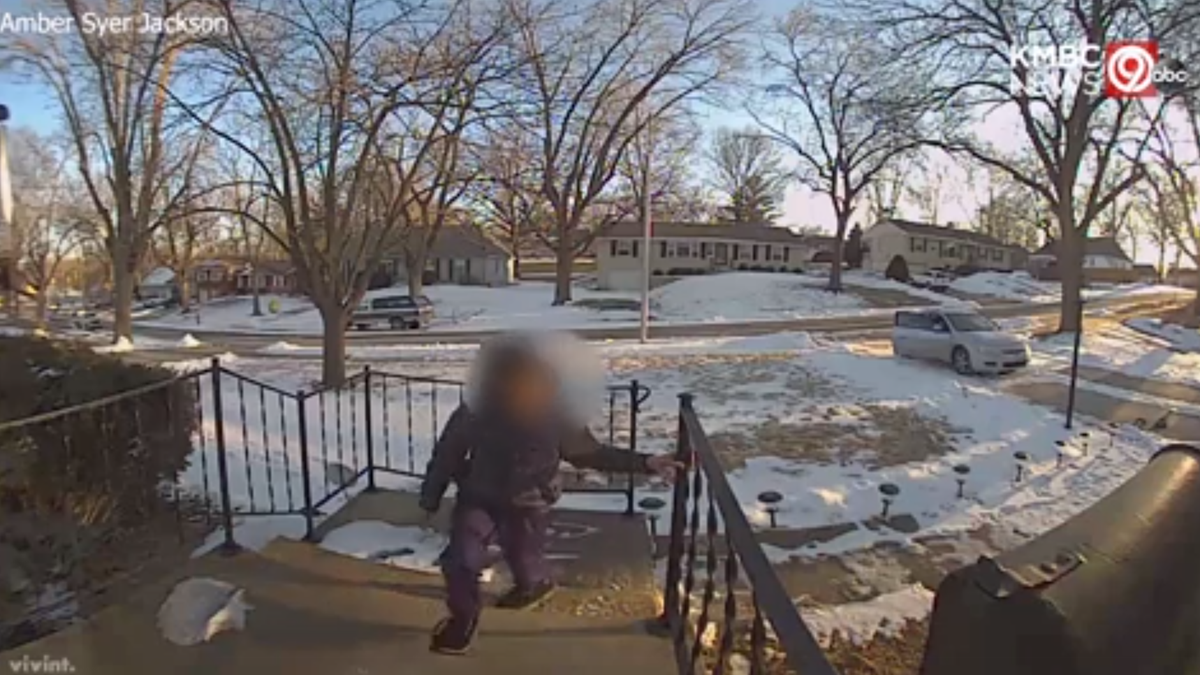 Caught on camera Child porch pirate steals package from Kansas City home