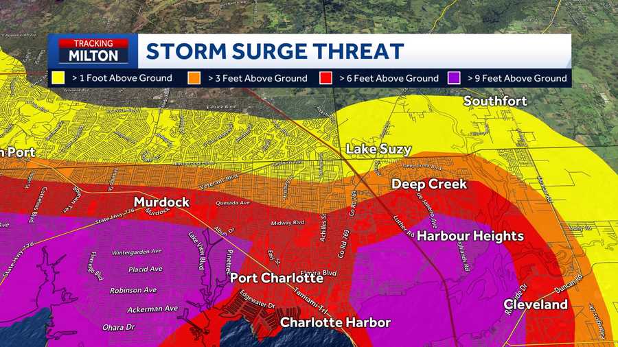 Hurricane Milton: storm surge neighborhood-by-neighborhood breakdown