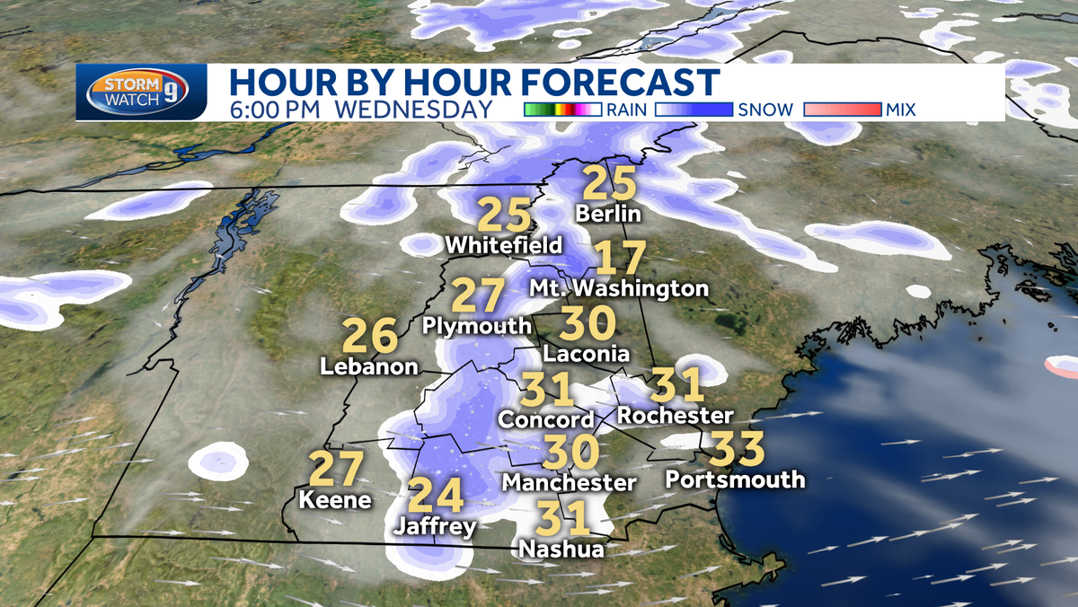 Snow squalls possible as cold front moves through region