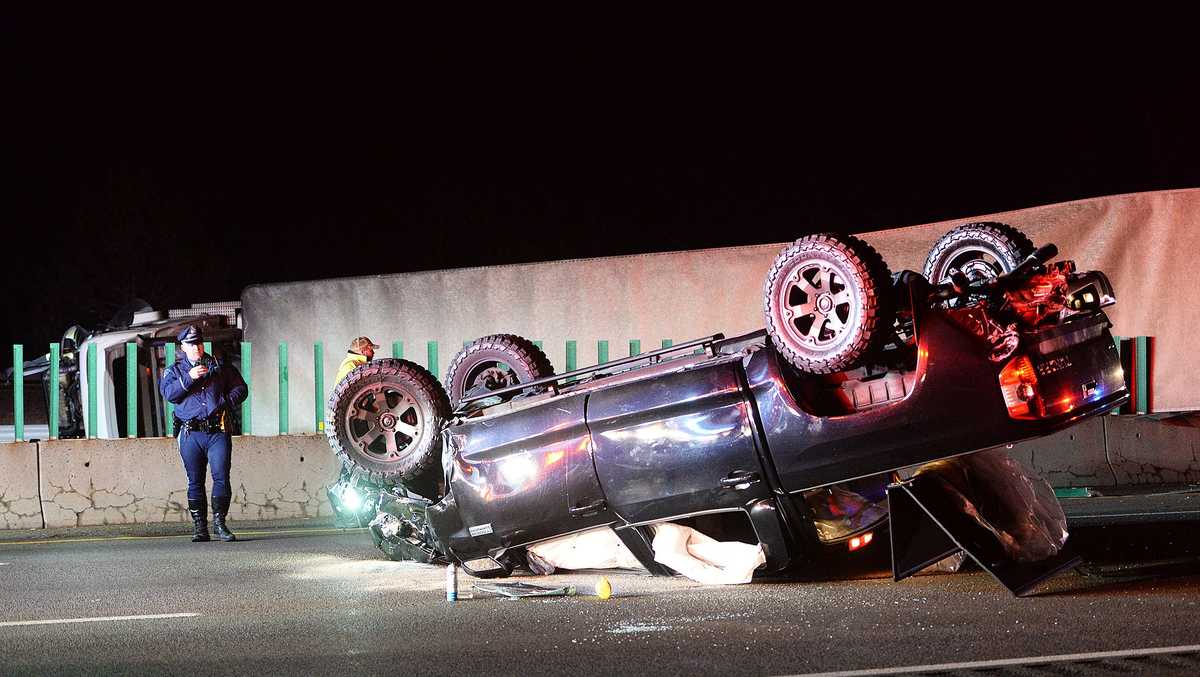 US Mail truck flips over in multivehicle crash that closes Route 24