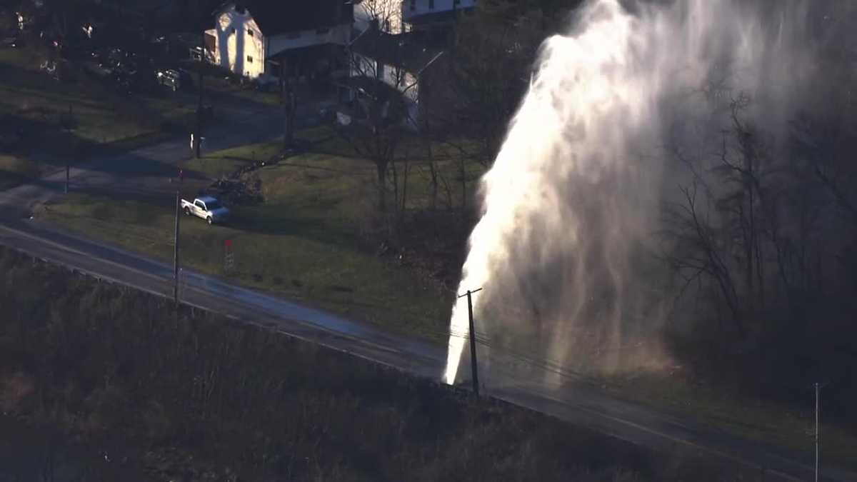 Water main break on Thoms Run Road in Collier Township